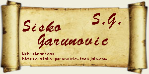 Sisko Garunović vizit kartica